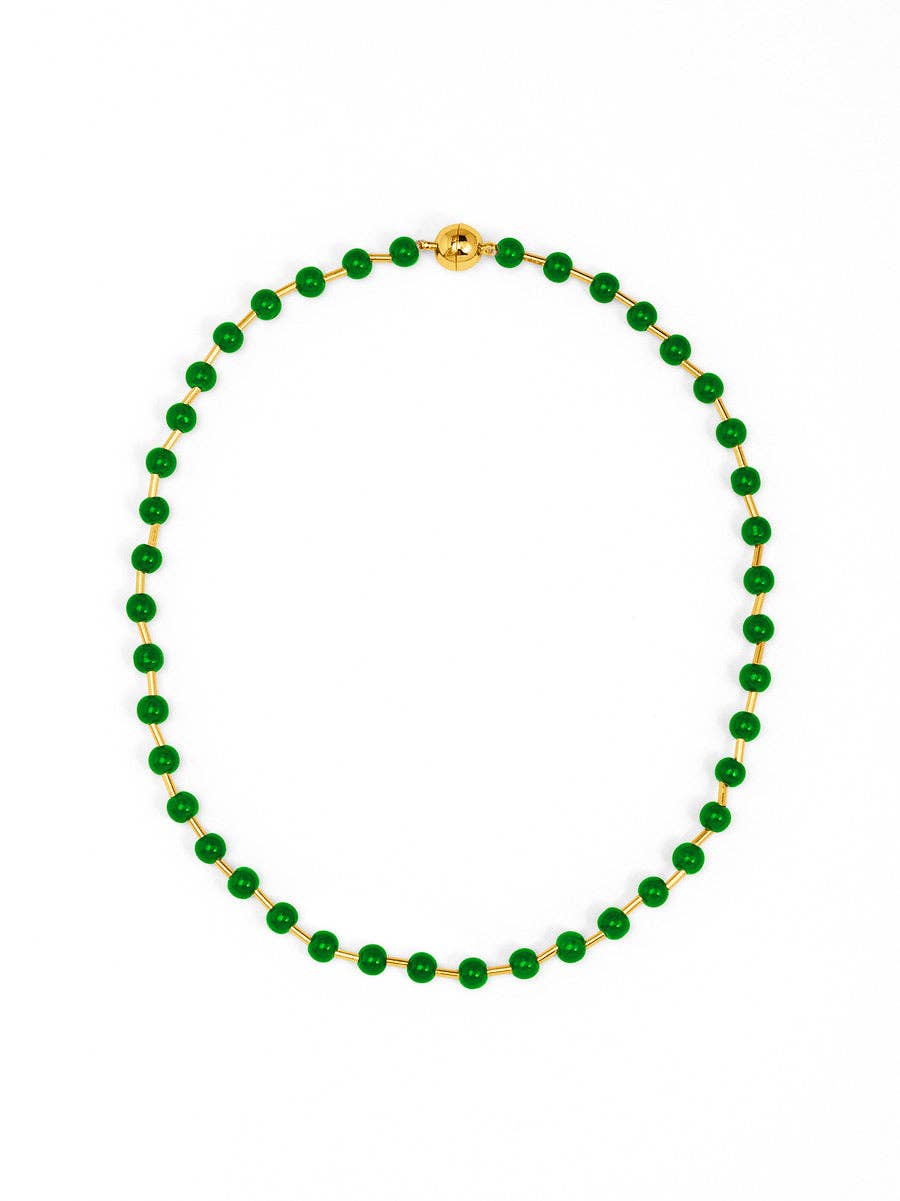 Glass Bead Magnet Short Necklace