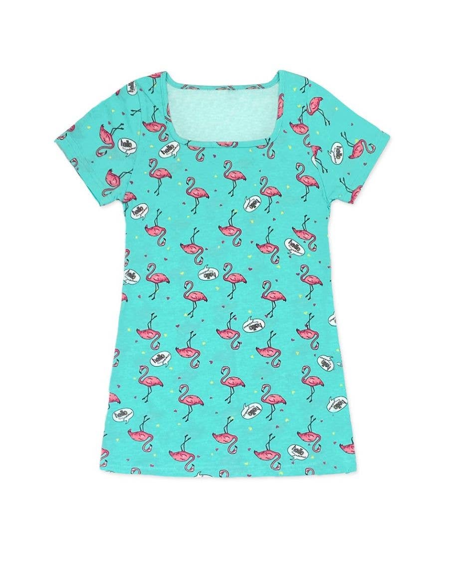 Girls Flamingo Print Dress