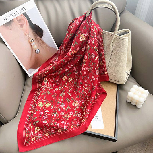 Fresh Floral Print Headscarf Square Scarf MK2BLW6W6NSI07