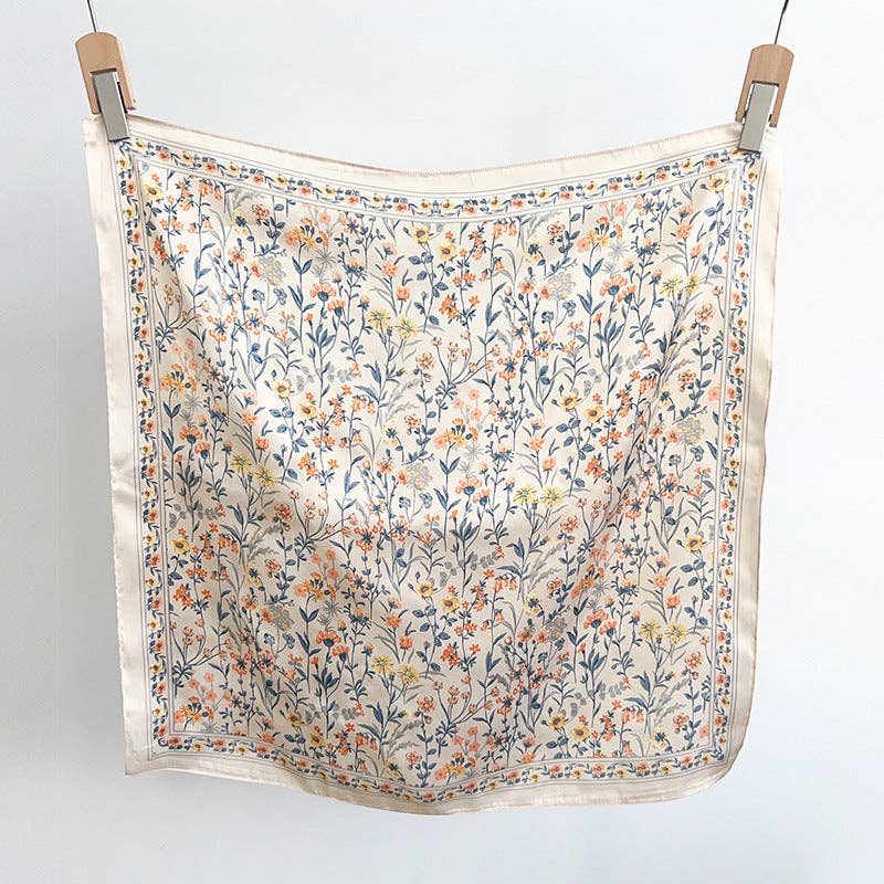 Fresh Floral Print Headscarf Square Scarf MK2BLW6W6NSI07