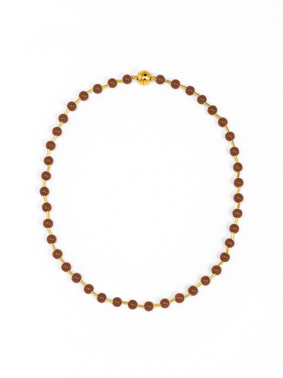 Glass Bead Magnet Short Necklace