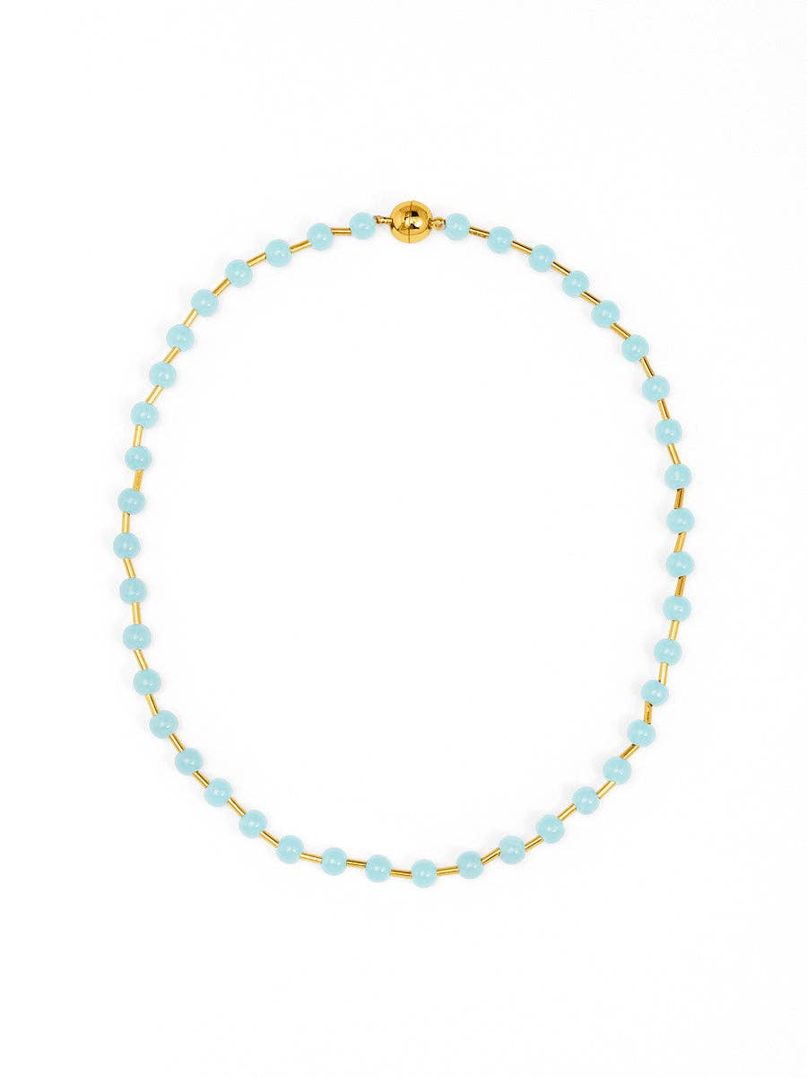 Glass Bead Magnet Short Necklace