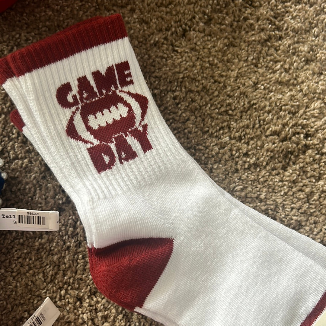 UB maroon game day socks