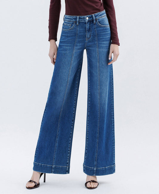 HIGH RISE TROUSER HEM WIDE LEG