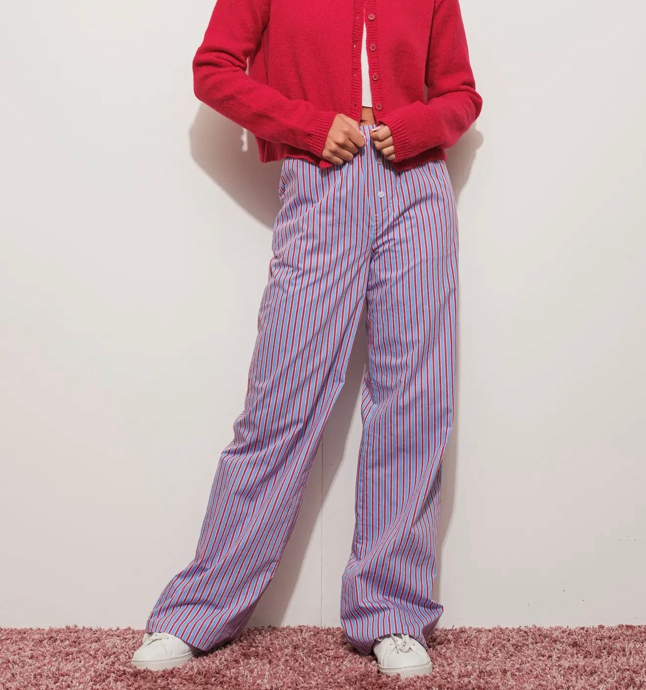 Red & blue striped pants