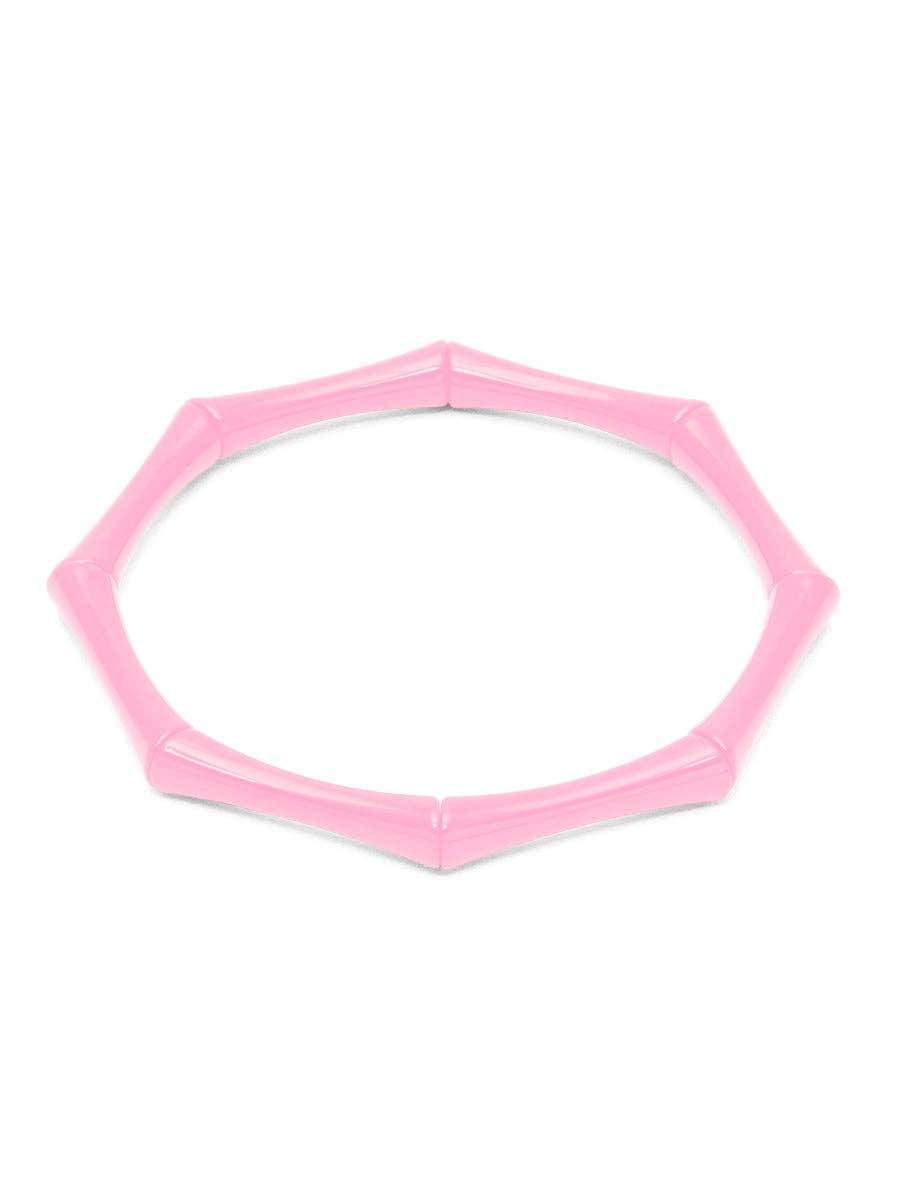 Enamel Bamboo-Style Stretch Bracelet