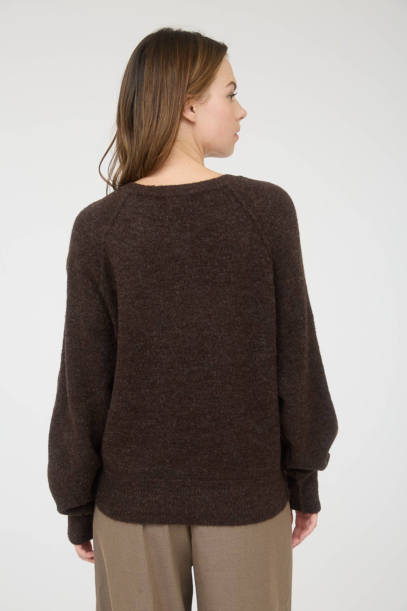 RAGLAN LONG SLEEVE HENLEY KNIT SWEATER