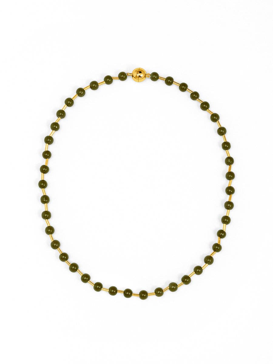 Glass Bead Magnet Short Necklace