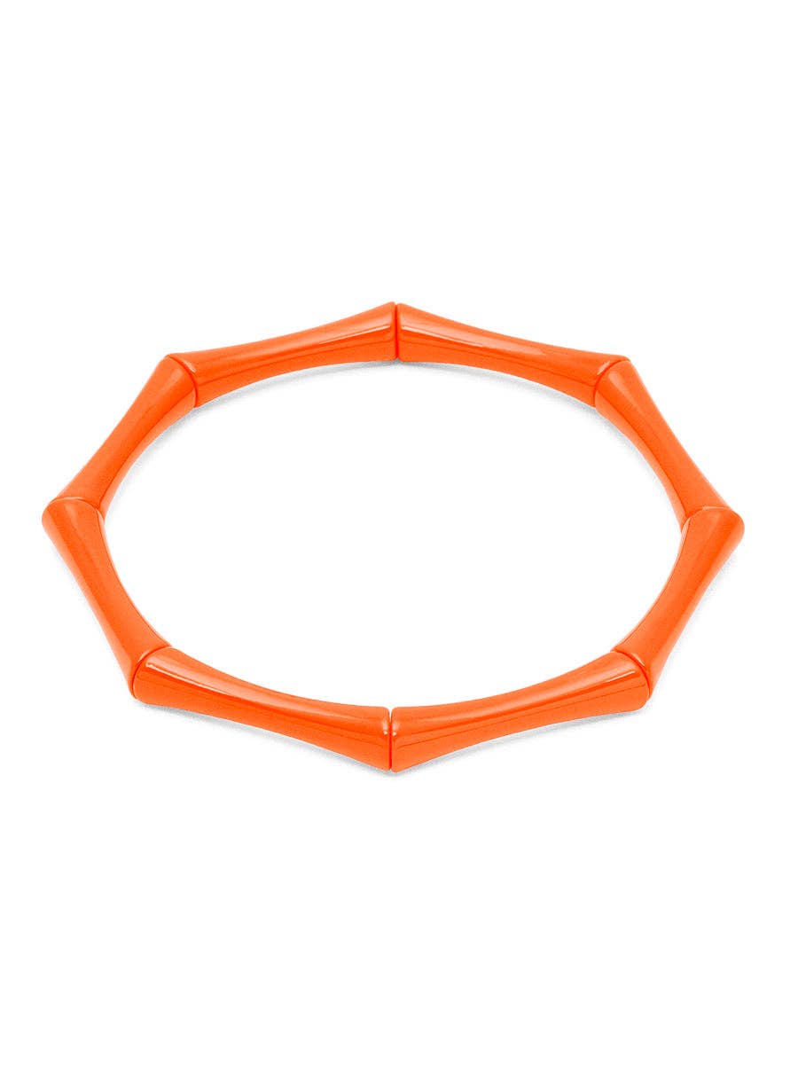 Enamel Bamboo-Style Stretch Bracelet