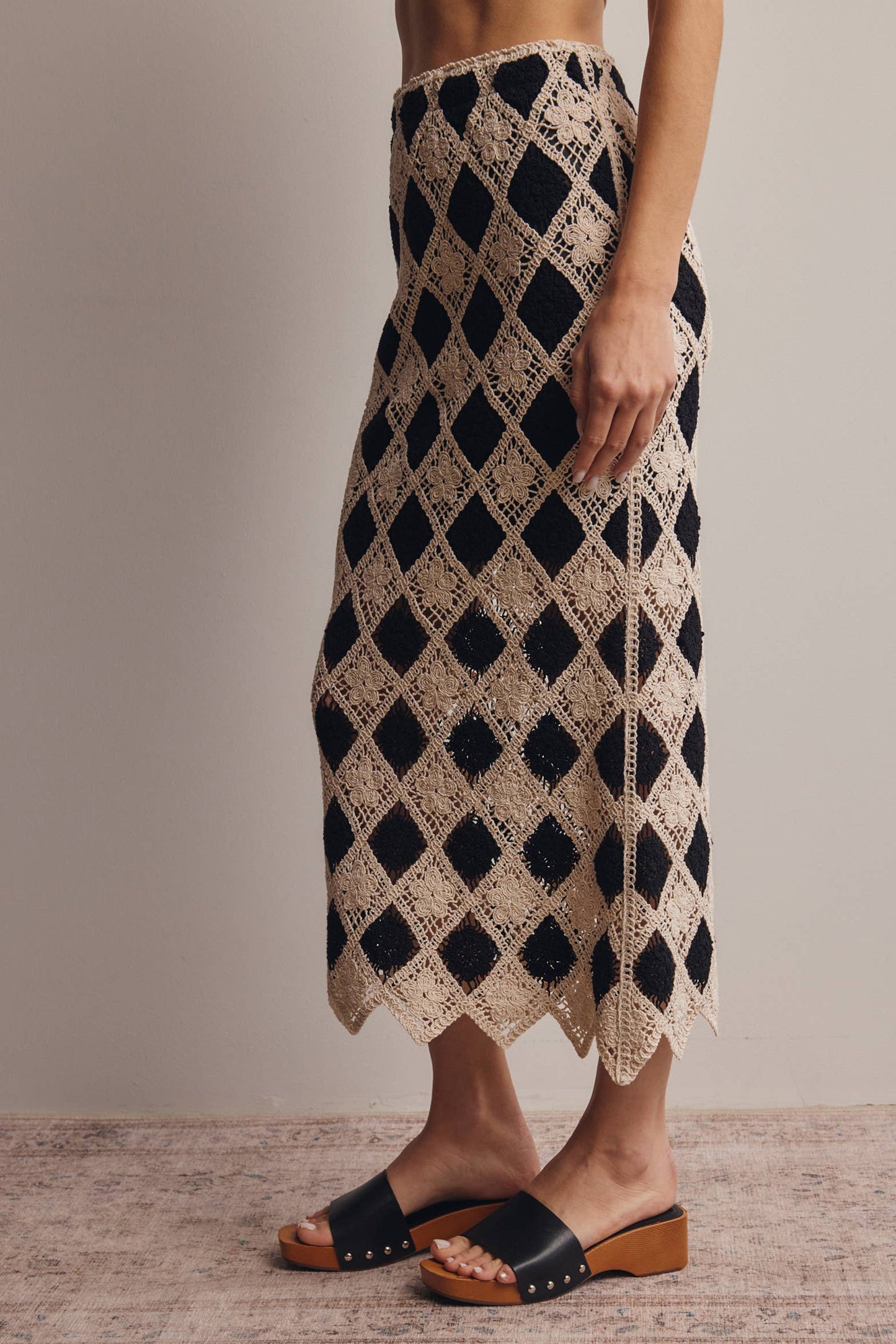 Crochet Diamond Midi Skirt