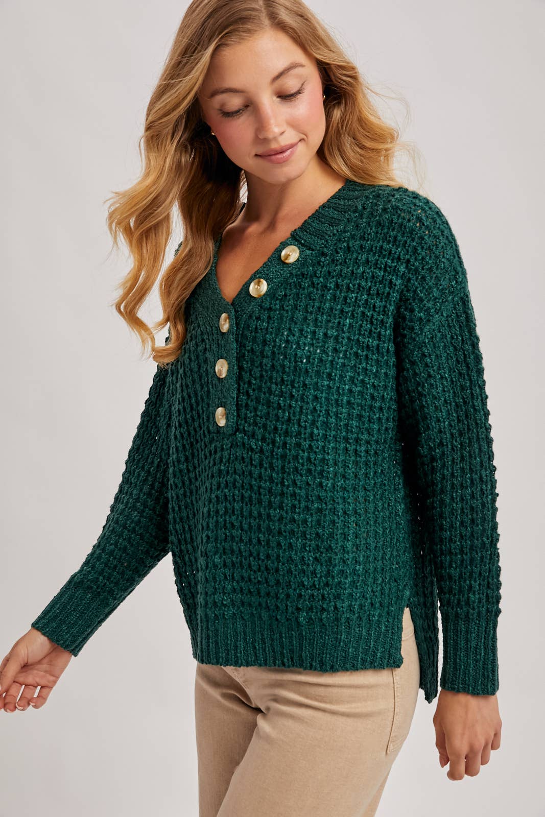 THERMAL HENELY SWEATER TOP