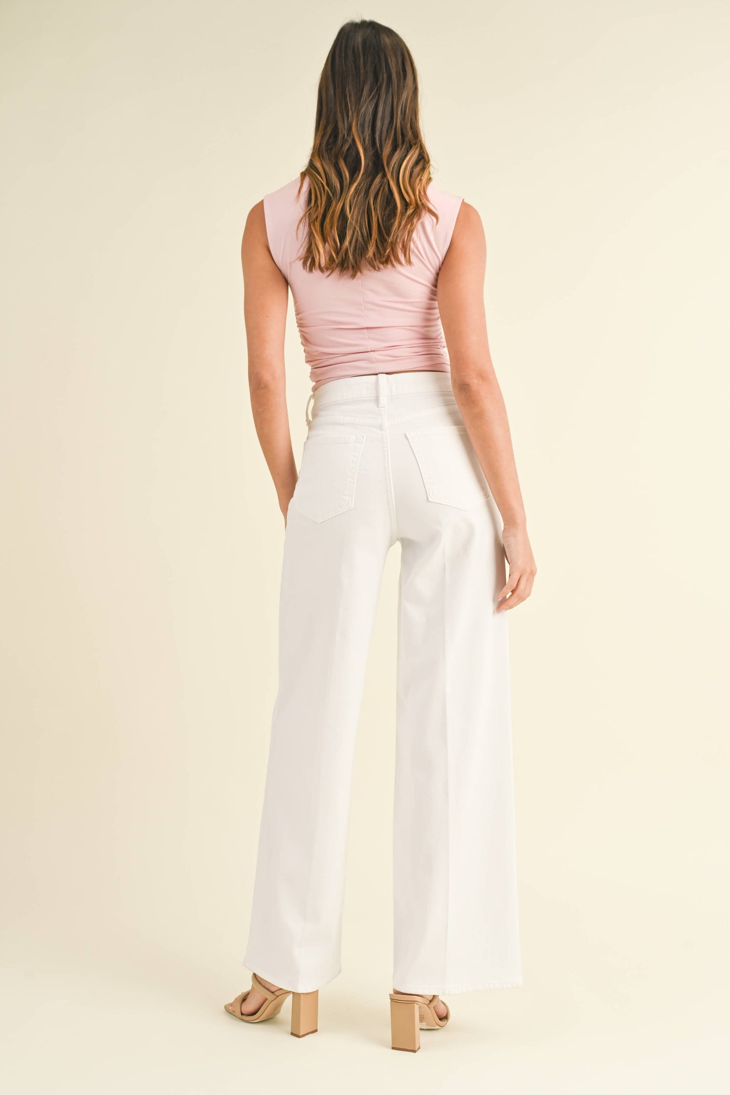 Palazzo Wide Leg Jean - White