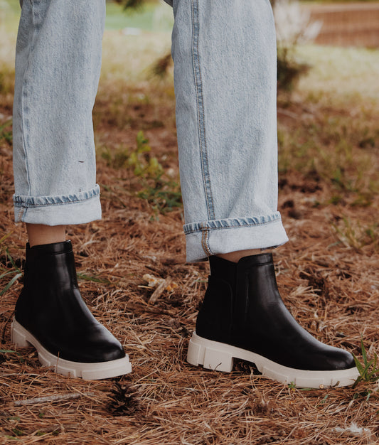 Black & Tan fall booties