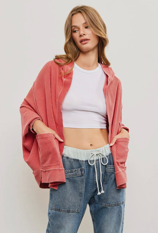 Chili waffle knit cardigan