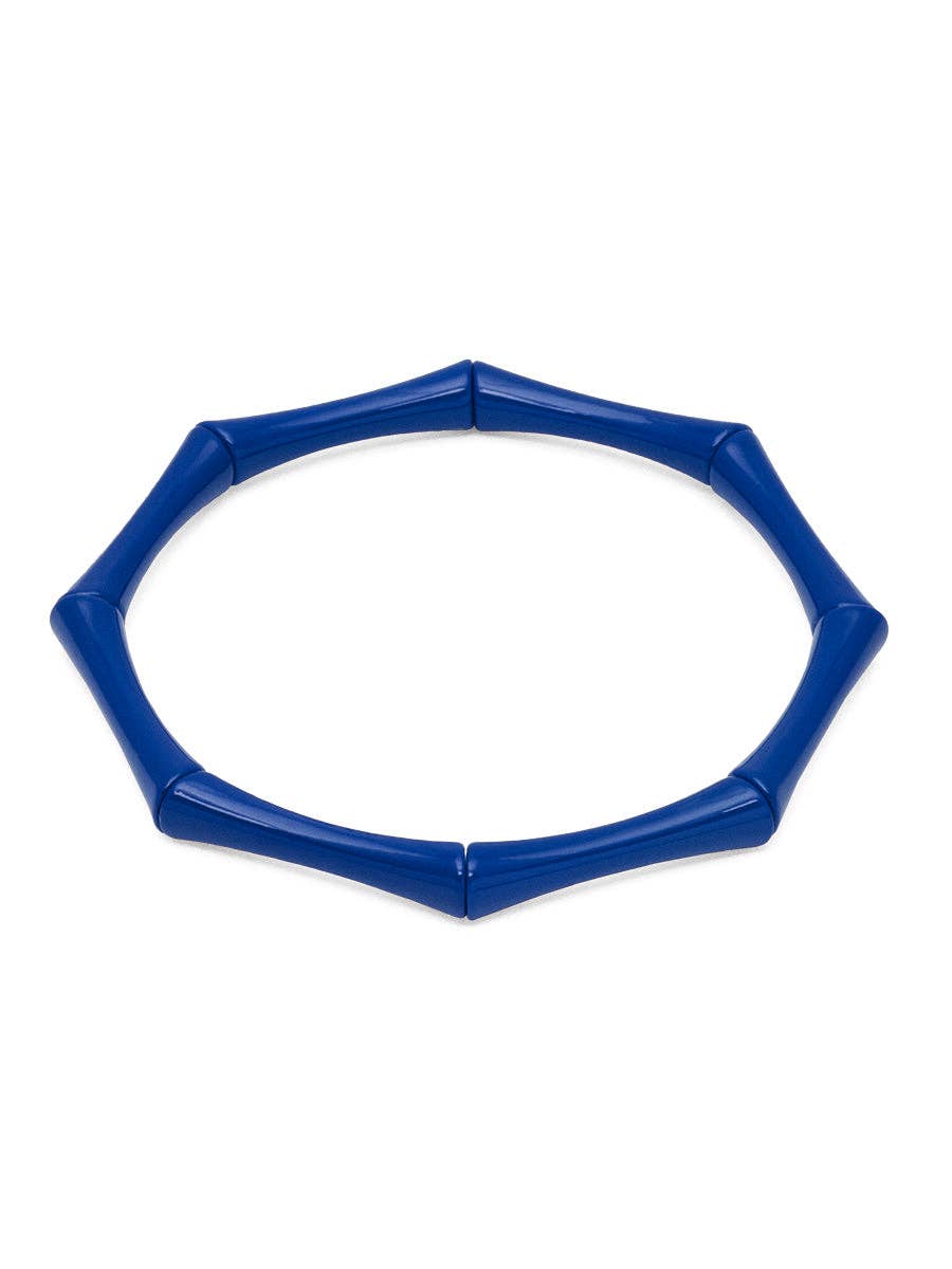 Enamel Bamboo-Style Stretch Bracelet
