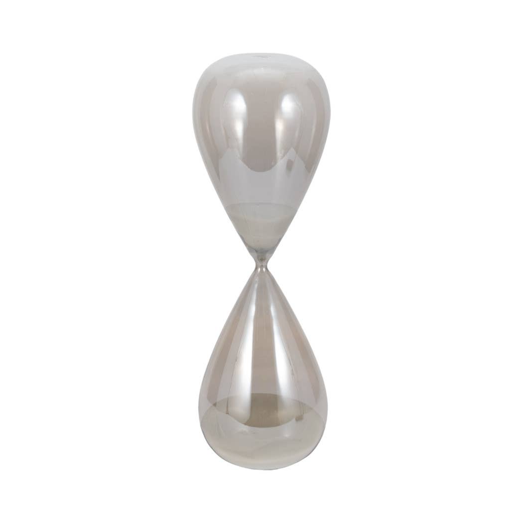 Glass Small Teardrop Silhouette Hourglass - Grey, 20 in.