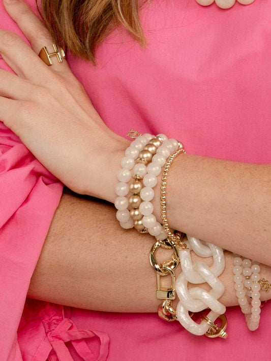 Iridescent Beaded Stretch Bracelet