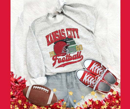 Kansas City Football 1960 Ash Graphic Sweatshirt