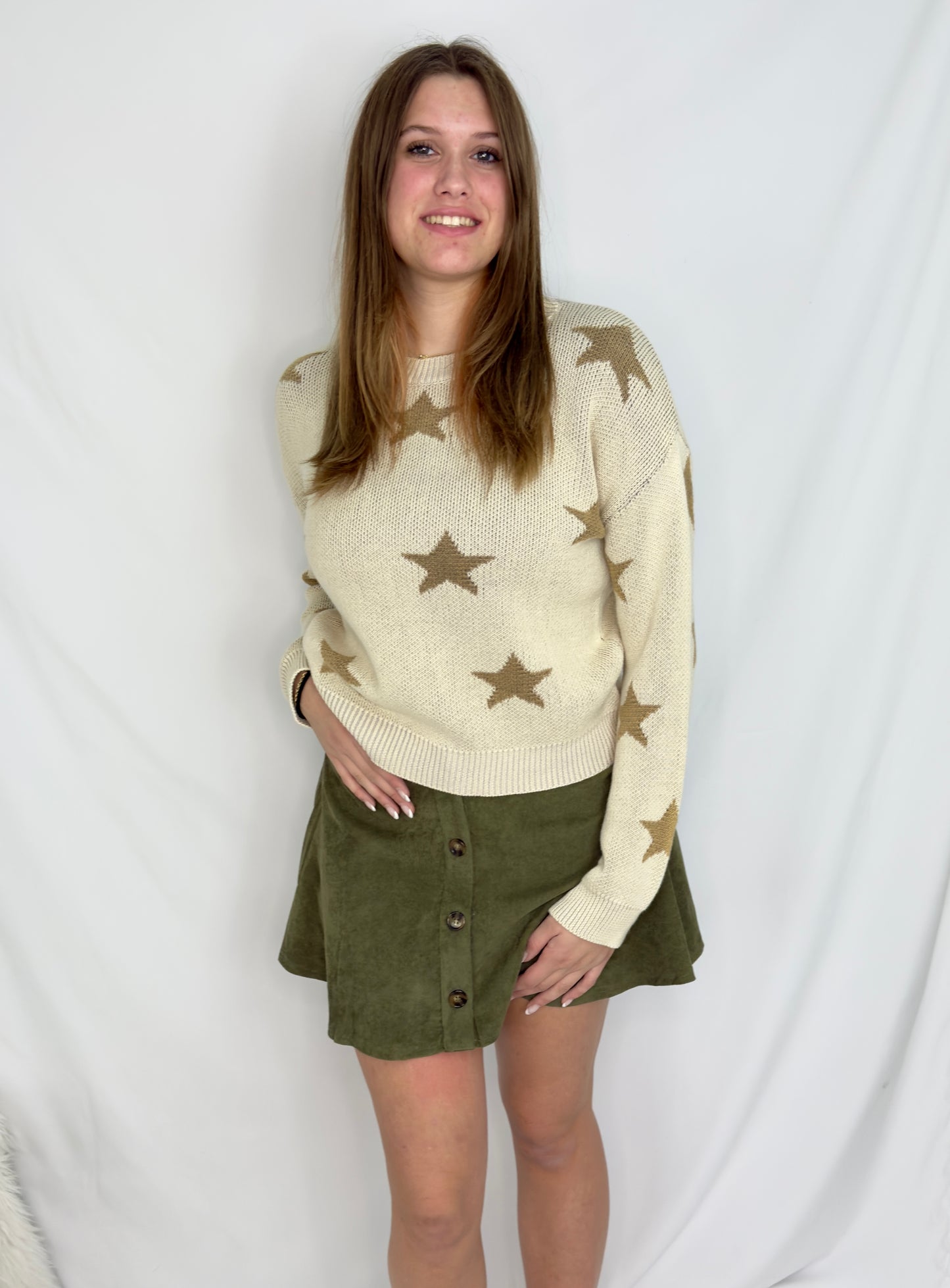 US Vintage Star Sweater-Oatmeal