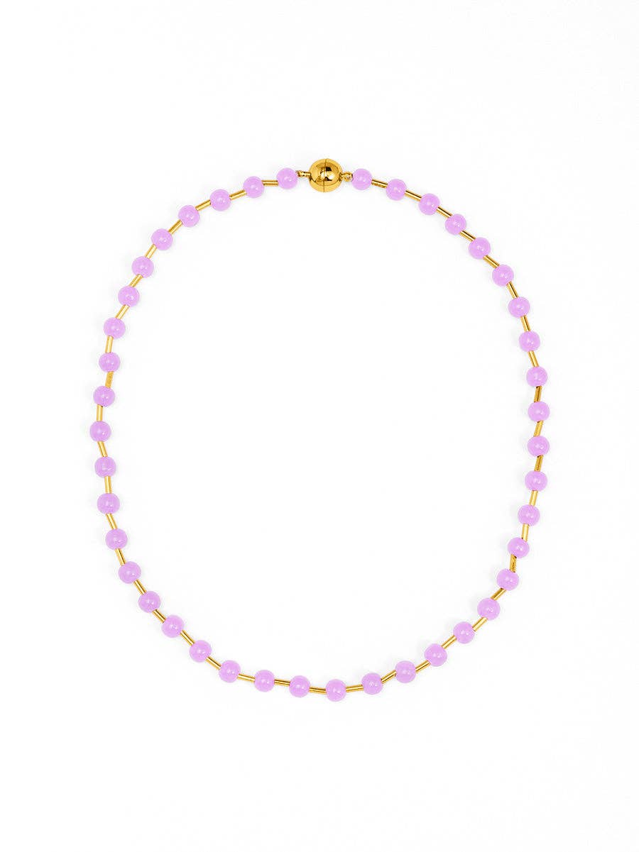 Glass Bead Magnet Short Necklace