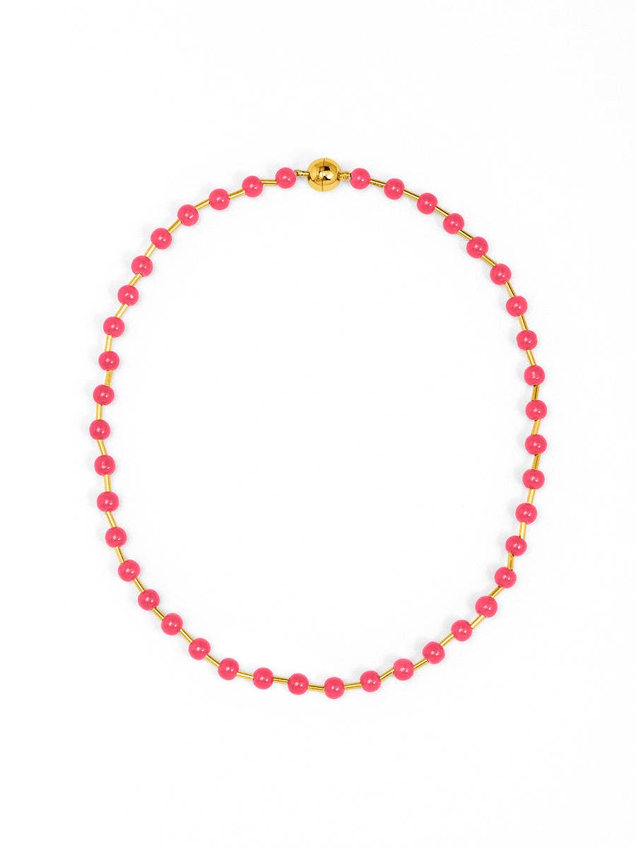 Glass Bead Magnet Short Necklace