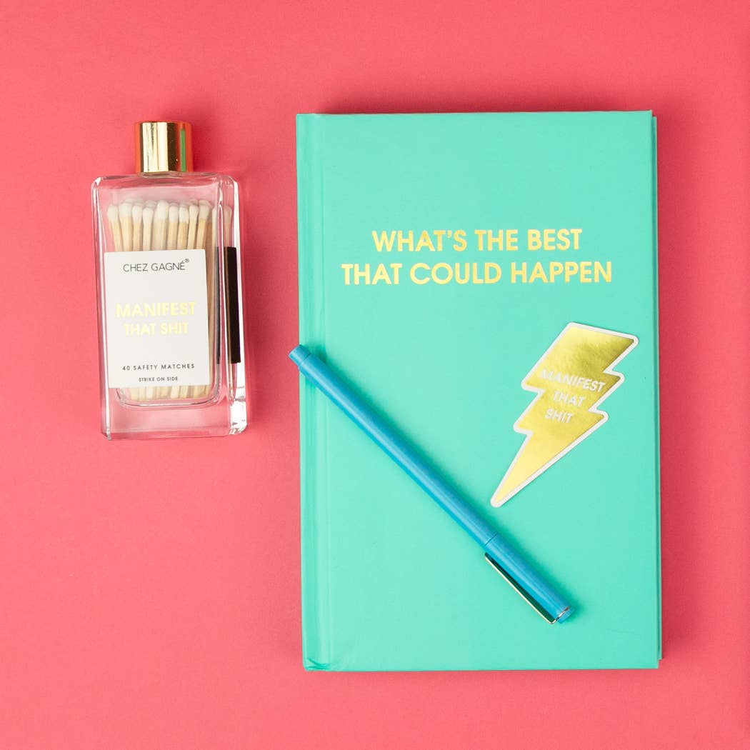 Manifest That Shit - Glass Bottle Safety Matches - White