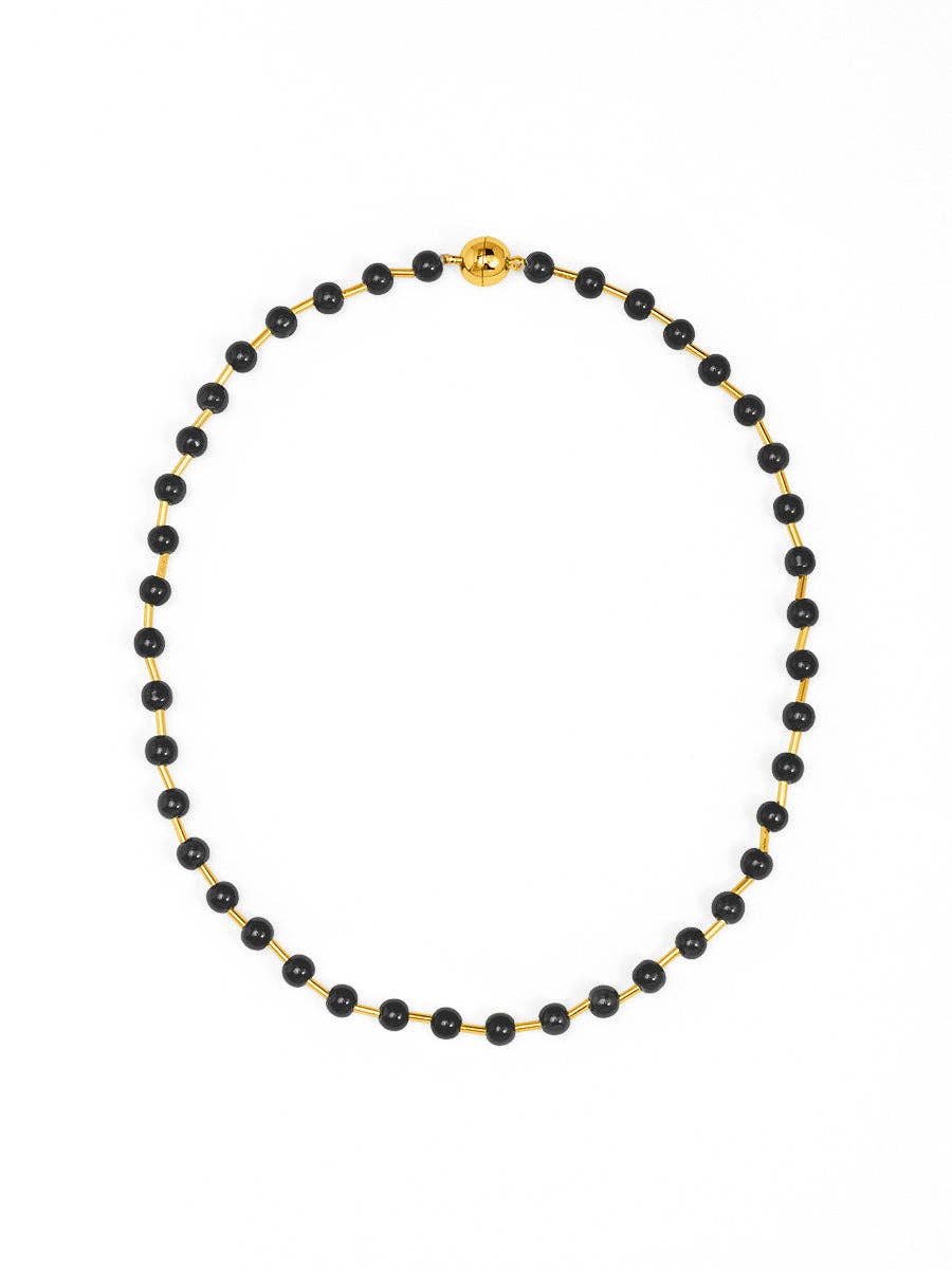 Glass Bead Magnet Short Necklace