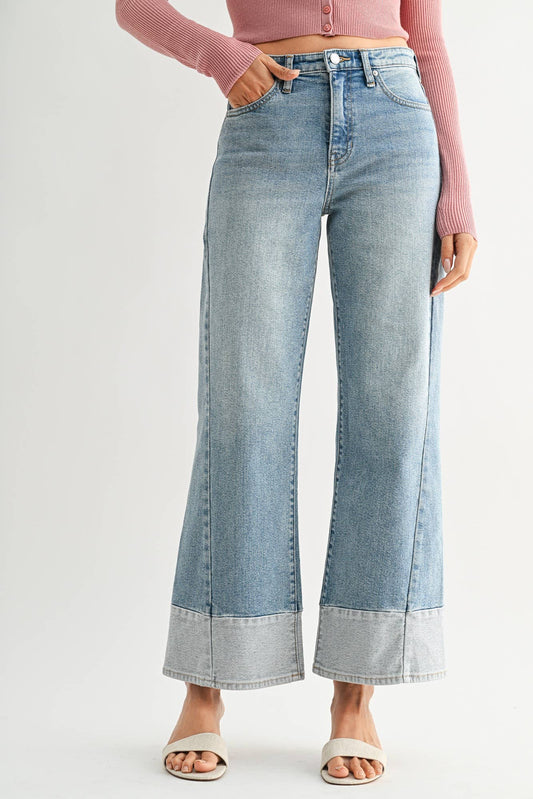 Two Toned Hem Jean