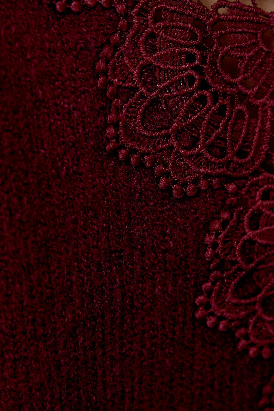 BACK LACE TRIM LONG SLEEVE SWEATER