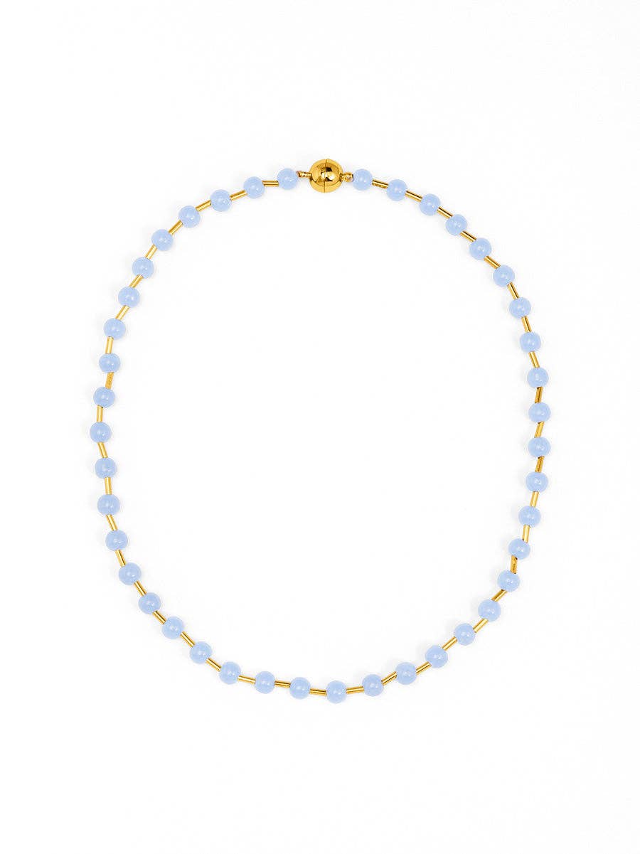 Glass Bead Magnet Short Necklace