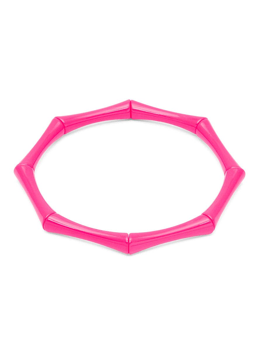 Enamel Bamboo-Style Stretch Bracelet