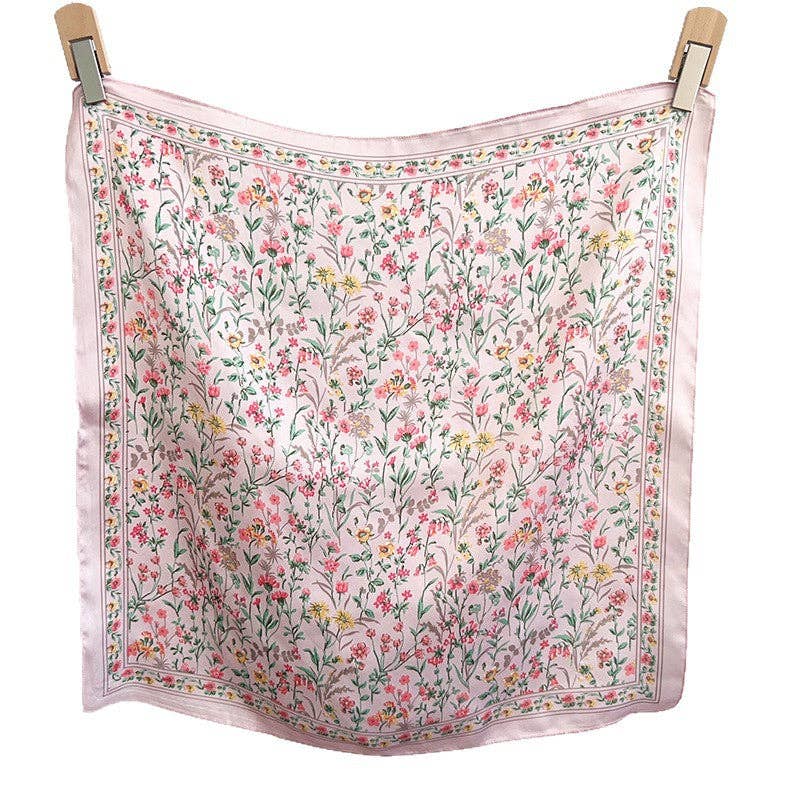 Fresh Floral Print Headscarf Square Scarf MK2BLW6W6NSI07