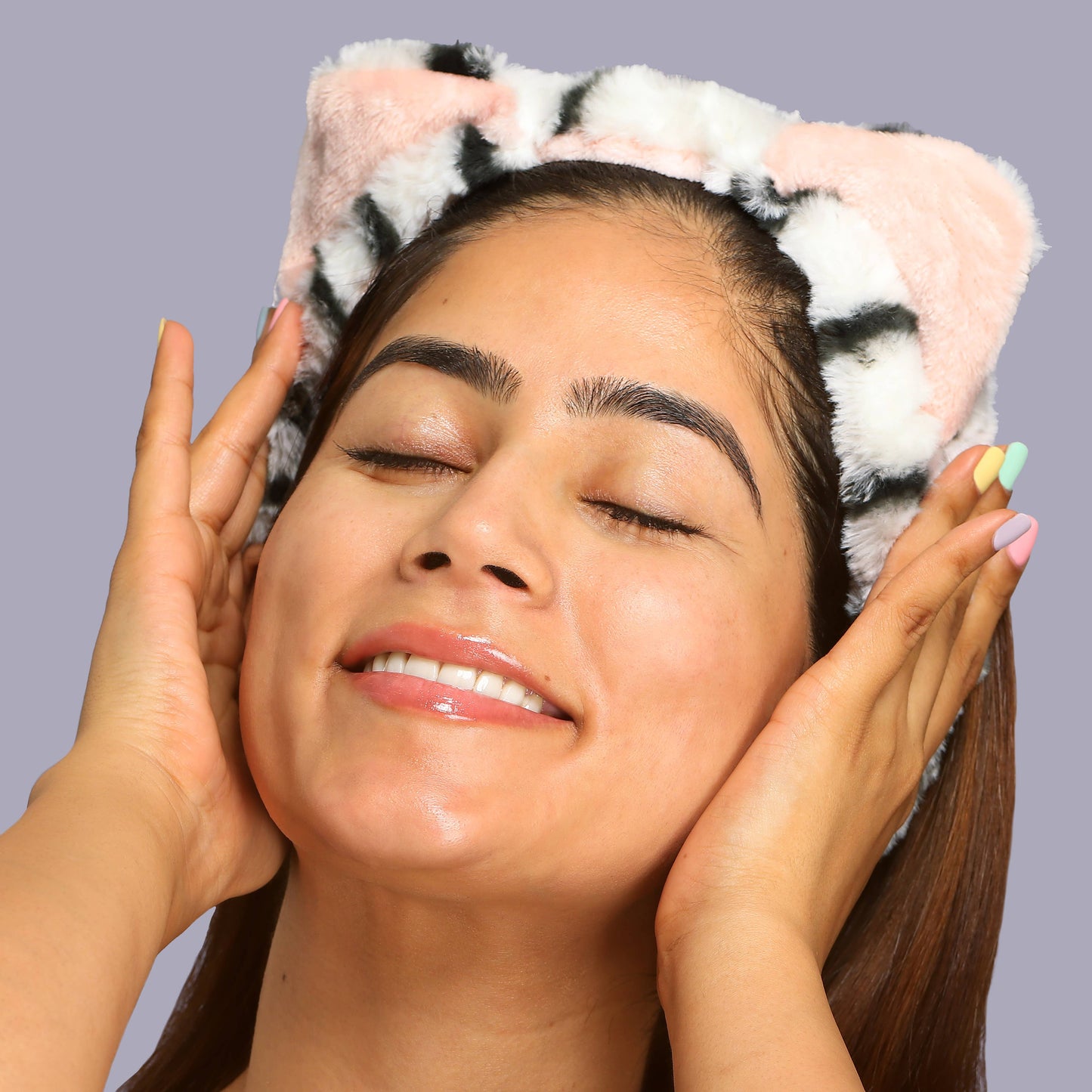 Meow Time Plush Spa Headband, for makeup, & cleansing