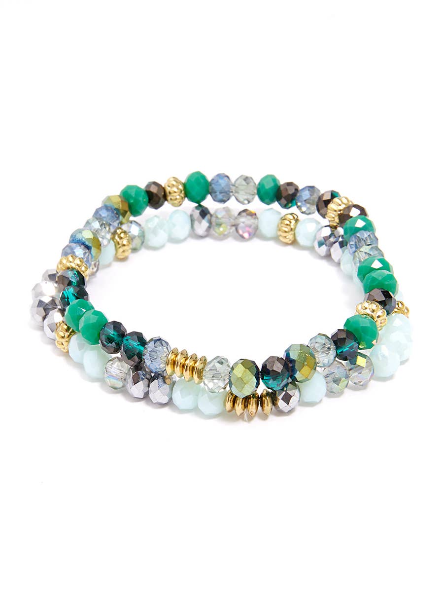 Colorful Crystal Beaded Stretch Bracelet
