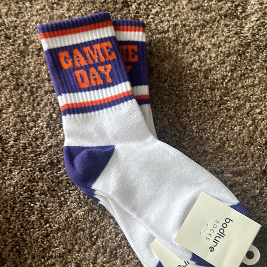 UB purple game day socks