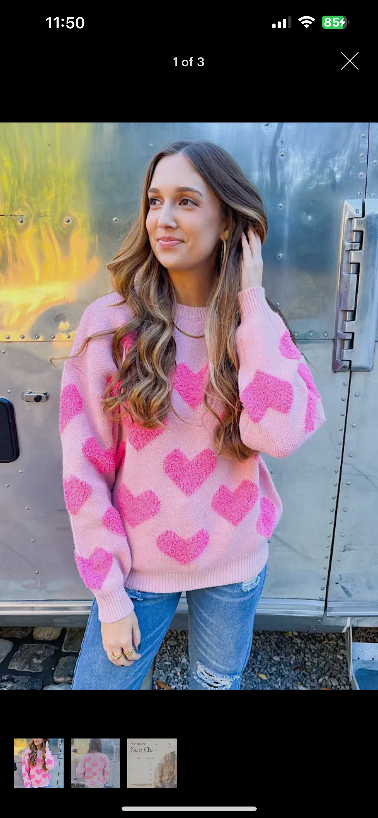 UB Light Pink Heart Sweater