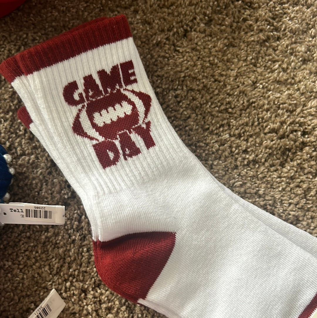 UB maroon game day socks
