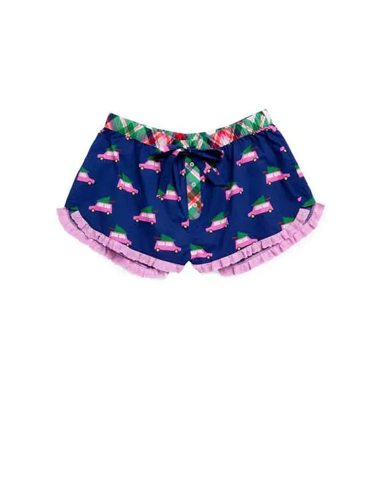 Pink car boxer sleep shorts