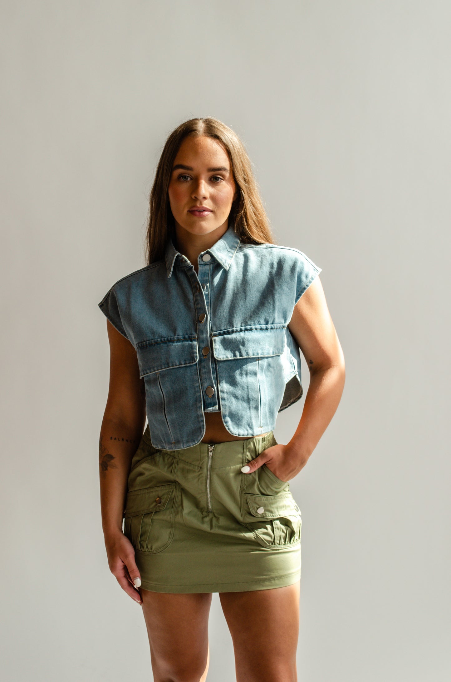 Cool girl denim top