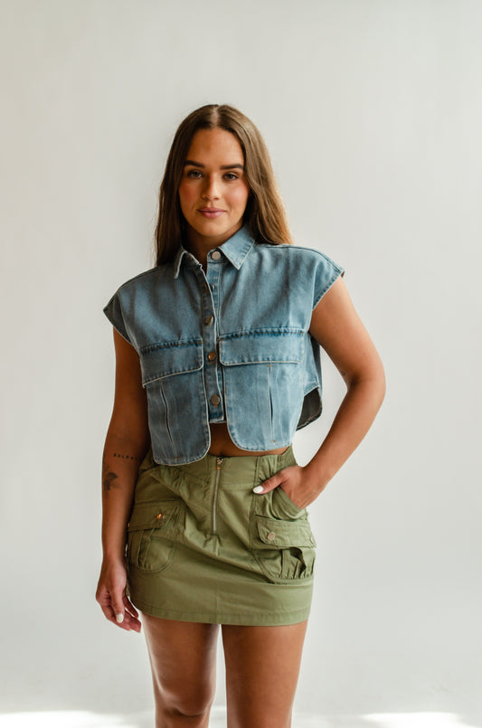 Cool girl denim top