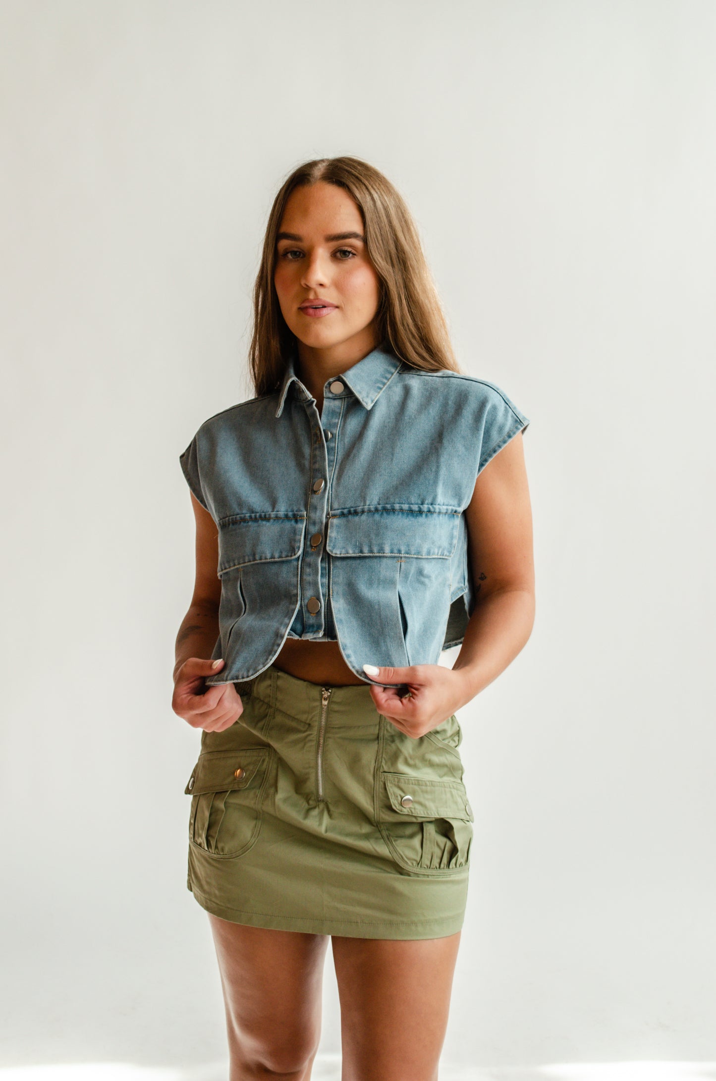 Cool girl denim top