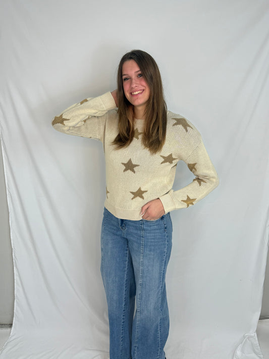 US Vintage Star Sweater-Oatmeal