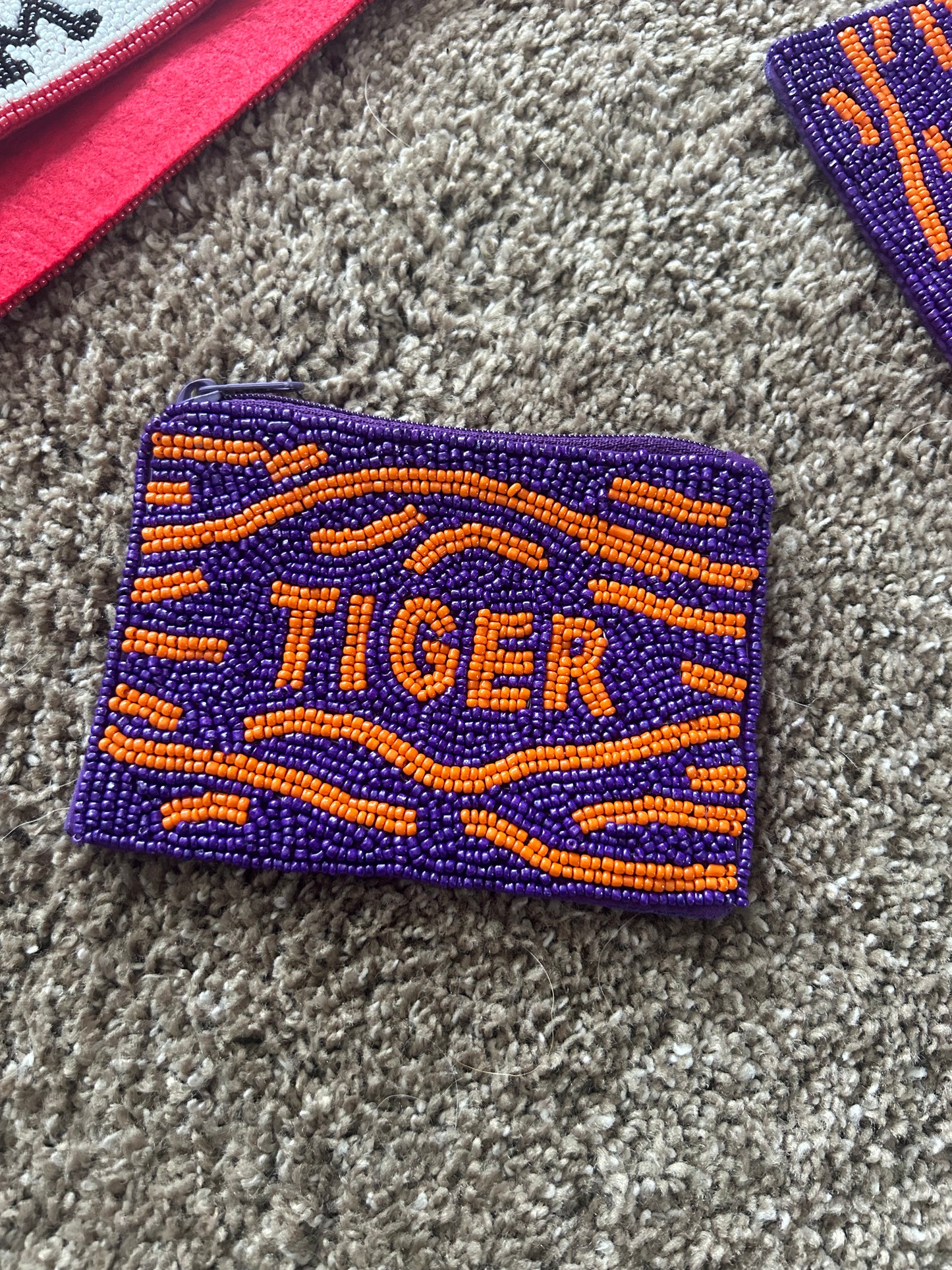 UB Tiger Beaded Pouch