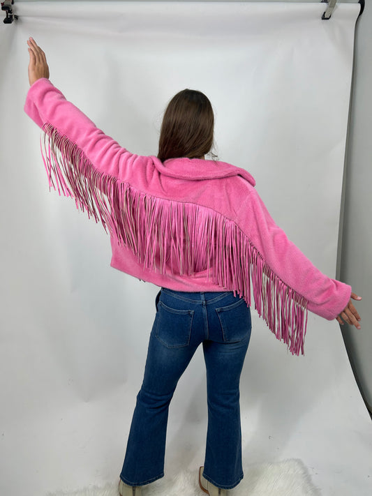 Fringe pink jacket