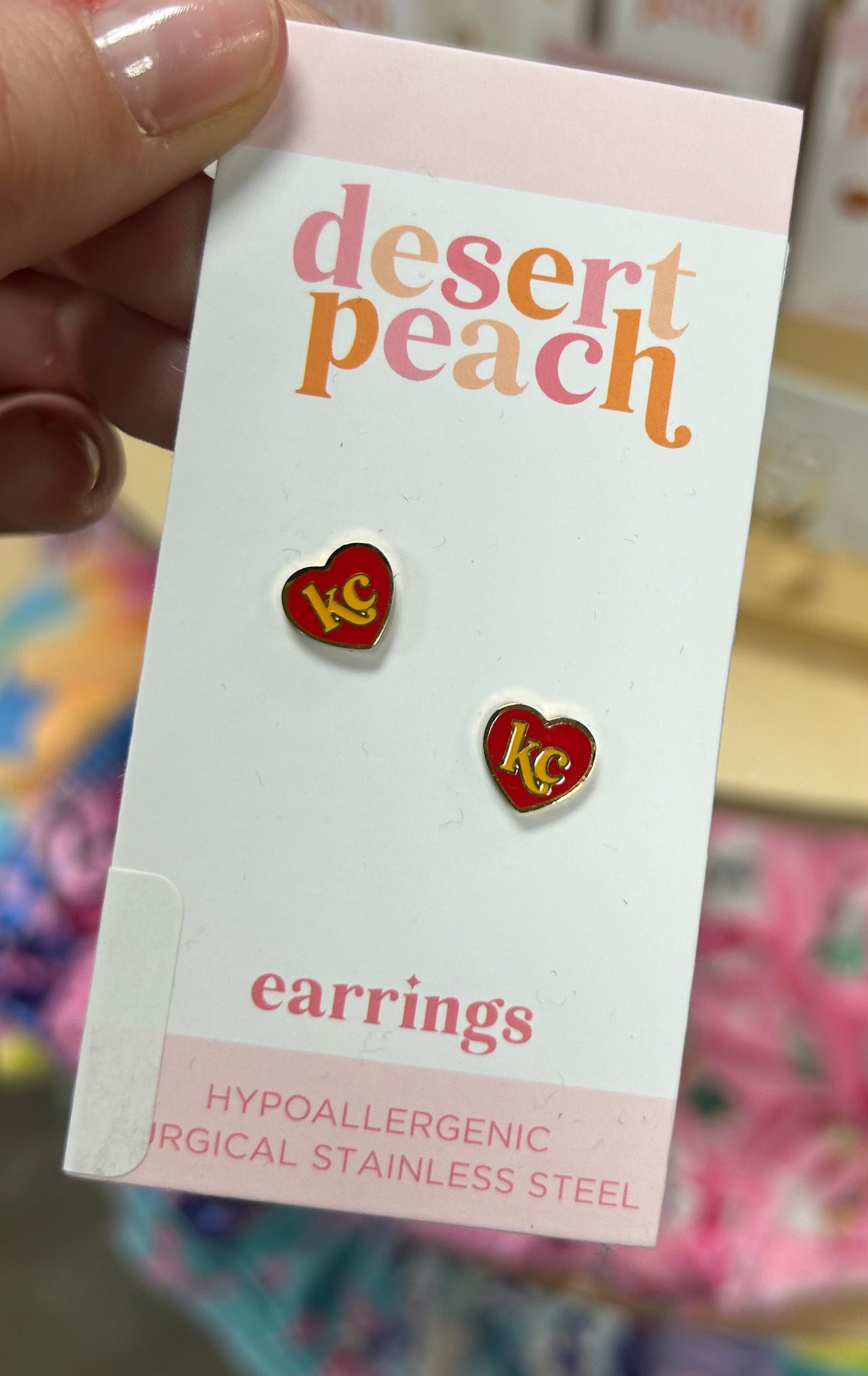 KC Chiefs Heart Earrings