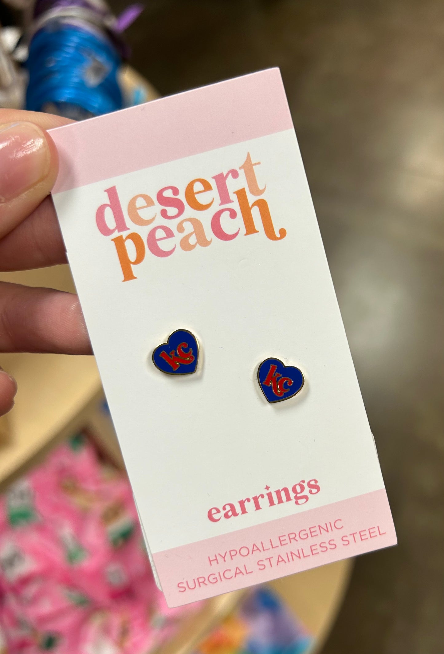 KC Earrings/ Crimson/Blue