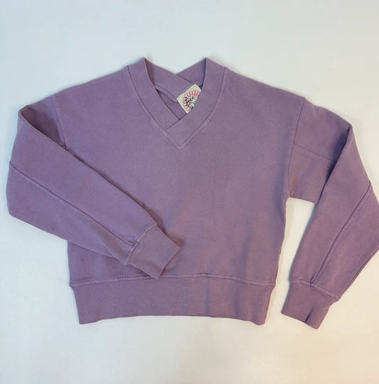 V-Neck Sweat Top/Lavender