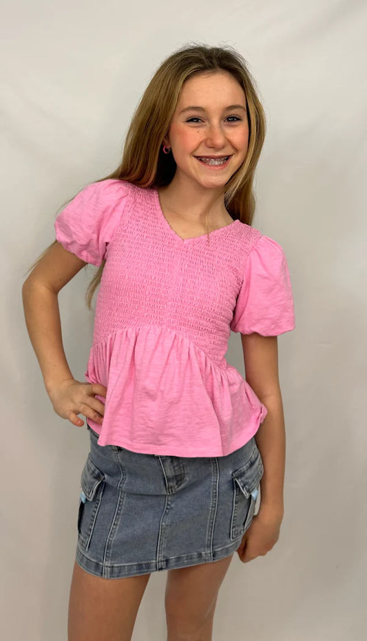 Habitual Smocked Tie Back/Pink