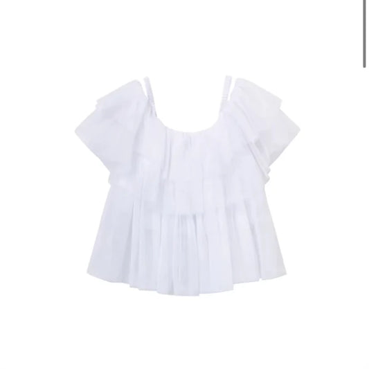 Tiered White Party Top