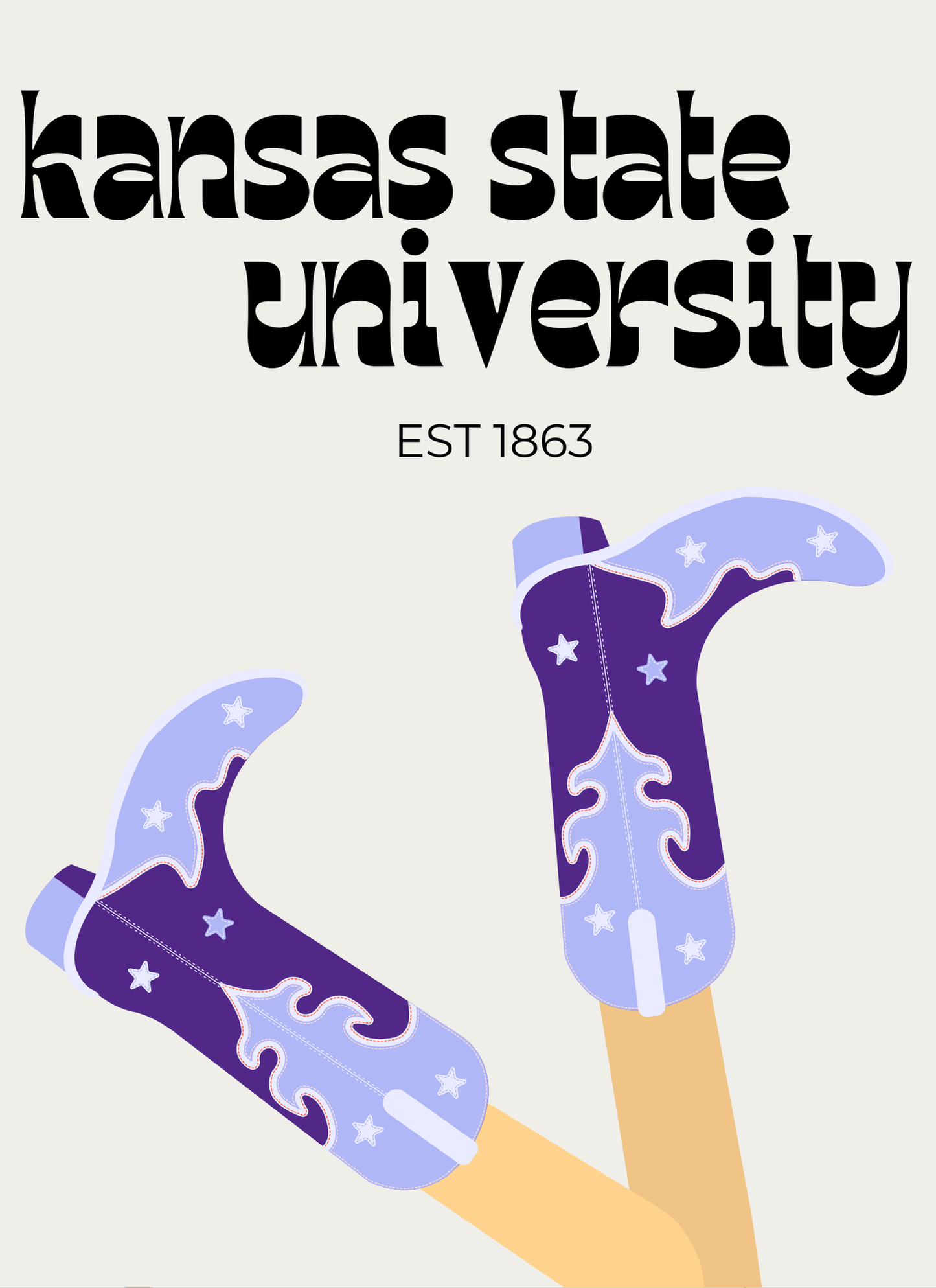 Kansas State Boots Print